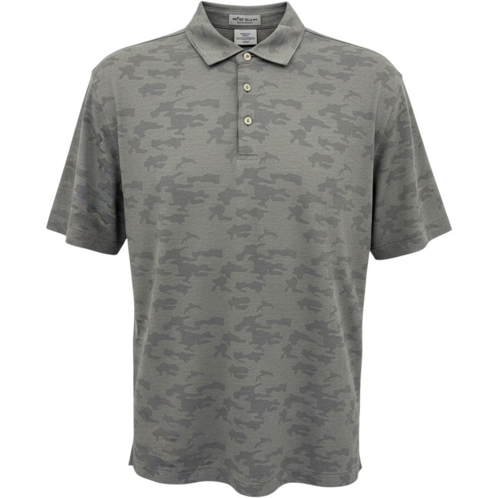 Peter Millar Summer Comfort Polo Shirt Mens Medium Gray Camouflage MS21EK13S